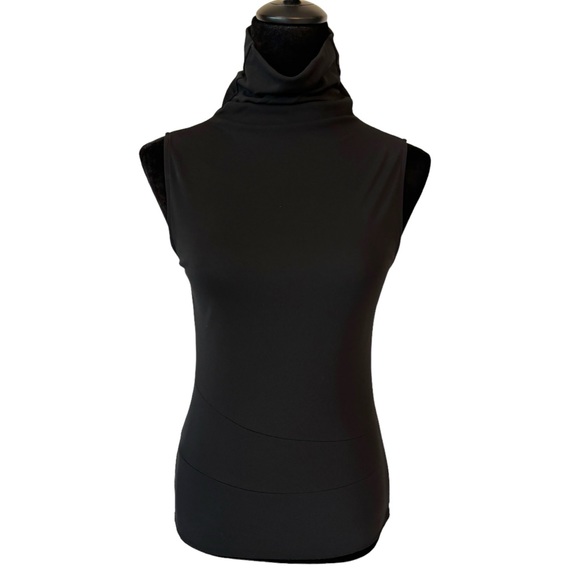 DKNY Black Stretch Sleeveless Turtleneck Top - Picture 2 of 8